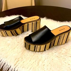 Size 11 multicolored platform sandals, slightly worn